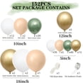 thumbnail image 2 of Olive Green Balloons Arch Garland Kit - White Olive Green Gold Confetti Balloons Set For Party Decor -152Pcs, 2 of 5