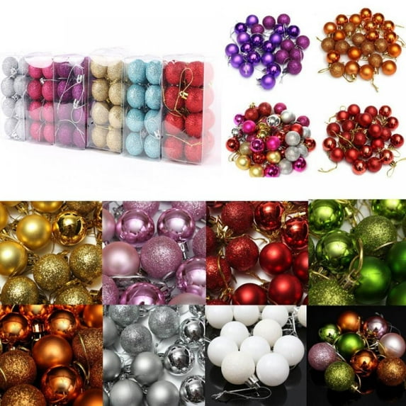 Novobey 24Pcs Christmas Ball Ornaments Shatterproof Christmas Tree Decorations Balls Large 30mm/1.18" for Christmas Tree Holiday Wedding Party Decorations