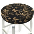 thumbnail image 3 of Lsque Modern Golden Butterfly Round Bar chair cushion covers Velvet Fabric Premium Comfort Protects from Scratches and Stains for 14-17 Inch Chair- 14 inch, 3 of 7