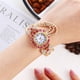 thumbnail image 4 of Reloj de cuarzo para mujer con diamantes, correa de aleación de moda, reloj para mujer (rosa), 4 of 4