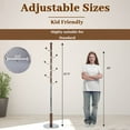 thumbnail image 4 of PUKNLY Wooden Coat Rack Freestanding, Hall Tree Hanger with Resin Hooks, Adjustable Heavy Duty Coat Stand for Hanging Clothes, Bags, Hats, and Umbrellas in Living Room, Bedroom, Entryway, and Hallway, 4 of 8