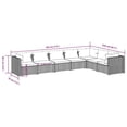 thumbnail image 3 of vidaXL 7 Piece Garden Lounge Set with Cushions Poly Rattan Brown, 3 of 4
