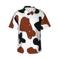 thumbnail image 2 of Picia Brown Black Cow Gentle Cotton Regular Fit Short Sleeve Casual Hawaiian Shirt for Men-3X-Large, 2 of 9