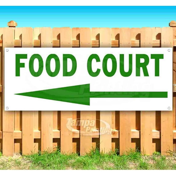 Food Court 13 oz Vinyl Banner With Metal Grommets