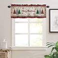 thumbnail image 7 of Merry Christmas Tree Kitchen Curtains and Valances Set, Red Black Plaid Snowflake Winter Vintage Rod Pocket Window Valance Window Curtain Panels for Living Room Bedroom Laundry, 27.5x36in, 3 Pieces, 7 of 7