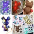 thumbnail image 5 of Molde de silicona de chocolate de oso, 2 moldes de chocolate de oso de peluche rompibles 3D grandes, con 1 martillo esquí esquí Gafas de esquí, 5 of 5