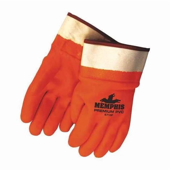 Mcr Safety Gloves,PVC,L,12 in L,Foam,Smooth,PR,PK12 6710FS