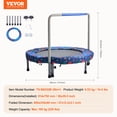 thumbnail image 4 of VEVOR 36" Kids Trampoline, 3FT Indoor Outdoor Trampoline, Foldable Mini Trampoline with Handle, Rebounder Trampoline for Toddlers, Birthday Gift for 3+ Years Children, Boys Girls for Fun, Bule, 4 of 9