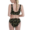 thumbnail image 3 of Picia Bee Floral Women's High Waisted Bikini Scoop Neck Swimsuit Two Pieces Bathing Suit-Large, 3 of 8
