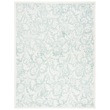 SAFAVIEH Micro-Loop Lasya Leaves Area Rug, Grey/Ivory, 8' x 10'