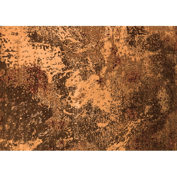 Ahgly Company Indoor Rectangle Oriental Orange Industrial Area Rugs, 6' x 9'