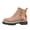 Khaki, variant on Womens Floral Embroidered Suede Platform Ankle Boots Fall Winter Side Zipper Chunky Sole Retro Chelsea Booties Non-Slip Comfort Fashion Short Boot