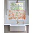 thumbnail image 3 of Sheer Curtains 45 Inch Length 2 Panels Set for Kitchen, Orange Coastal Starfish Semi Sheer Curtains for Windows, Farmhouse Nautical Coral Conch Voile Window Treatments Rod Pocket Curtain, 3 of 7