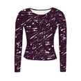 thumbnail image 5 of Hvyesh Long Sleeve Shirts for Women Crewneck Basic T-Shirts Casual Printing Slim Fit Stretch Tops, 5 of 7