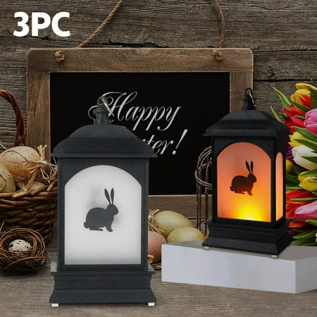 

Home Decor 3Pc-Easter Printing Decorative Rabbit Wind Lamp Long Lasting Non Heating Easter Festival Wind Lamp Glowing Pendant Ornament Decorative Lamps