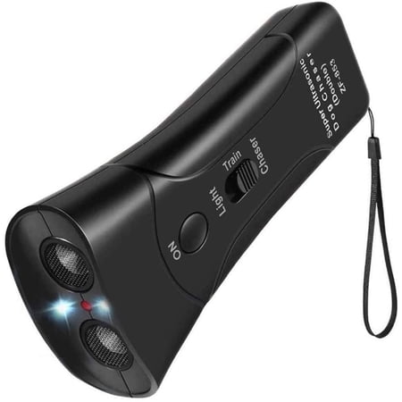 TiokMc Ultrasonic Dog Repeller & Trainer 3-in-1 Handheld Anti-Bark Device Dual Channel Bark Deterrent Pet LED Trainer