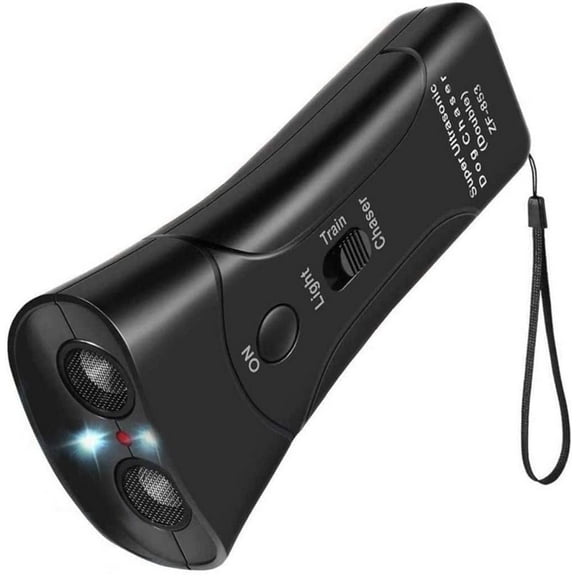 TiokMc Ultrasonic Dog Repeller & Trainer, 3-in-1 Handheld Anti-Bark Device, Dual Channel Bark Deterrent, Pet LED Trainer