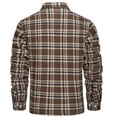 thumbnail image 6 of TACVASEN Men's Flannel Shirt Jacket Warm Fleece Plaid Jacket Cotton Winter Coats Brown XL, 6 of 6