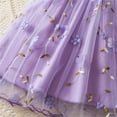 thumbnail image 6 of QTOCIO Toddler Girls Dresses, Baby Girl Summer Clothes, Girls' Summer New Short Sleeve Ruffled Round Neck Lace Embroidery Mesh Princess Bow Skirt, Purple, 2 Years, 6 of 8