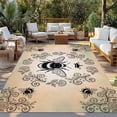 thumbnail image 2 of Vintage Bees Crowns Outdoor Rug 5x8 Ft - Reversible Patio Rug Outdoor Camping Rugs, Rustic Leaves Rings Brown Gradient Washable Indoor Outdoor Area Rugs, Non-Slip Outdoor Carpet Runner for Deck/Porch, 2 of 8