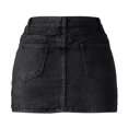 thumbnail image 4 of Sngxgn Women's Casual High Waist Pleated A-Line Mini Skirt(Black,L), 4 of 4