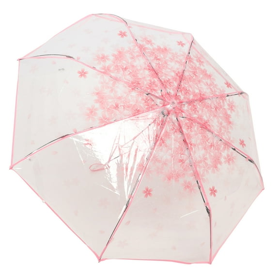 WRITWAA Clear Umbrella Compact Pink Metal 1Pcs Sun Protection for Women Daily Use