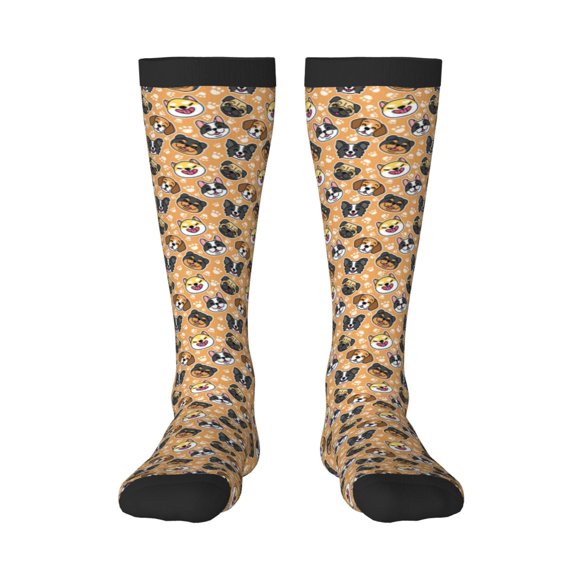 KLL Cute Dogs Head Print Women's Men's Ankle Socks 1-pack Casual Athletic Socks for Unisex Adult Moisture-Wicking Socks for Daily Wear/Running/Sport