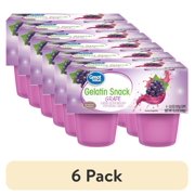 (6 pack) Great Value Refrigerated Gelatin Snack Grape, 4pack 3.8oz (107g) Cups, No Artificial Sweetener