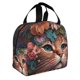 thumbnail image 2 of Disketp Flower Crown Cat for Insulated Lunch Bag for Women and Men, Perfect for Work, Hiking, Picnic, 2 of 8