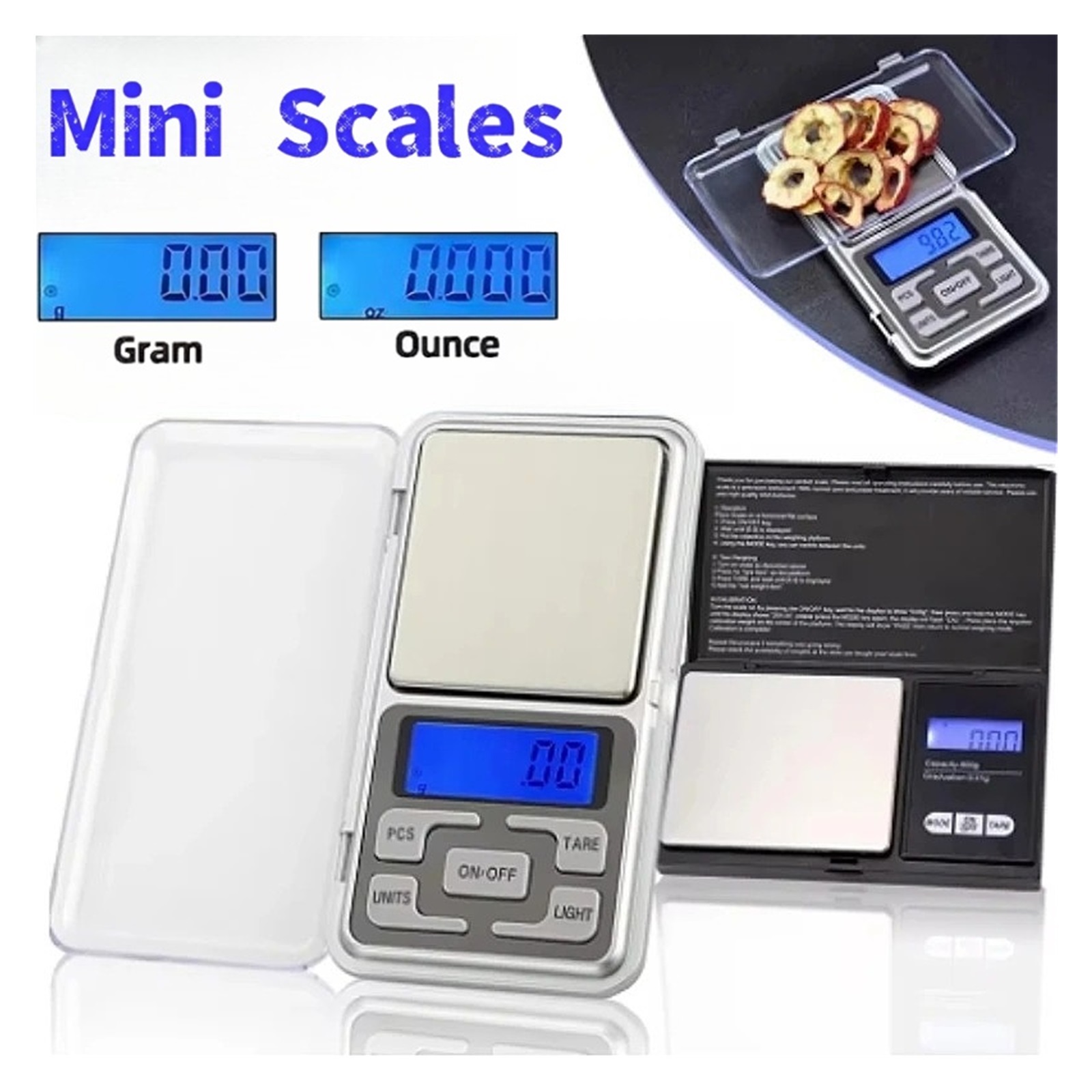 Digital Scale,Pocket Scale,LED Backlight Display,for Kitchen,Jewellery,Drug,Tea,Yeast,Coffee ,High-Precision Weighing Technology
