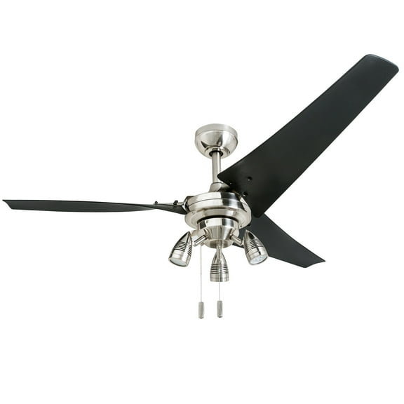 Honeywell Phelix 56" Brushed Nickel 3 Blade Contemporary Ceiling Fan