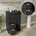 thumbnail image 6 of SESSLIFE Bathroom Floor Cabinet, Wooden Storage Cabinet w/4 Drawers, Corner Cabinet for Living Room Bathroom Home Office, Black, 6 of 8
