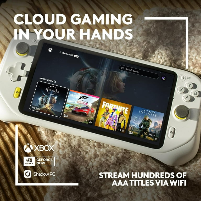 Restored Logitech - G CLOUD Gaming Handheld Console - White (Refurbished)
