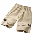 thumbnail image 4 of Big Boys Lightweight Cargo Shorts, Elastic Waist Buckle‑Decor Side Pocket Summer Casual Sports Shorts for Kids 4‑14 Years Old, 4 of 4
