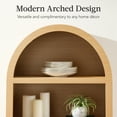 thumbnail image 4 of Best Choice Products 72in Tall Arched 5-Tier Bookshelf Storage Cabinet w/ Adjustable Shelves - Natural Oak, 4 of 10