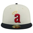 thumbnail image 2 of Men's New Era Cream California Angels Cooperstown Collection Chrome 59FIFTY Fitted Hat, 2 of 6