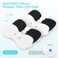 thumbnail image 4 of Almohadillas de electrodos inalámbricas MASTOGO Tens Unit, almohadillas de electrodos de repuesto con conectores a presión estándar de 3,5 mm (juego de 4 unidades) (blancas), 4 of 5
