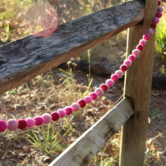 Pink Felt Ball Garland