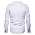thumbnail image 4 of Lilgiuy Men Casual Solid Fashion Stand-up Collar Variable Sleeve Pullover Length Long Sleeve Shirt Blouse Performance Workout Muscle Cut Tee, 4 of 4