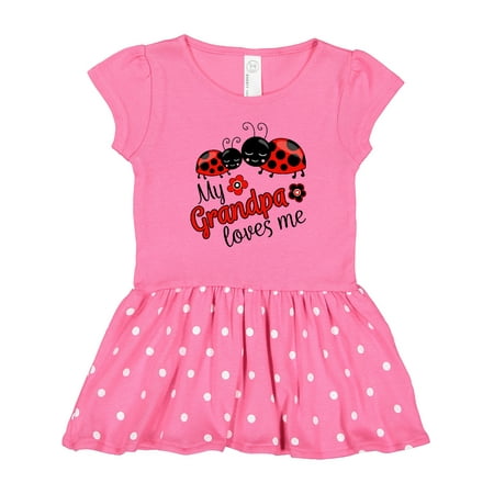 

Inktastic My Grandpa Loves Me with Cute Ladybugs Gift Toddler Girl Dress