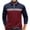 Wine, variant on Men's Long Sleeve Shirt Contrast Color Slim Zipper Standing Neck Casual Sports Home T-shirt Blouse