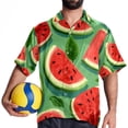 thumbnail image 4 of Watermelon Men's Casual Printed Button Down Short Sleeve Summer Beach Shirt, Unisex, 4 of 6