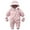 Pink, variant on lnmuld Insulated Winter Baby Romper for Girls Cozy All Day Soft Protective Outdoor Snowsuit Size:9-12 Months