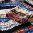 thumbnail image 2 of Cárdigan de Punto Grueso A Rayas Arcoíris para Mujer, Larga, Multicolor, Frente Abierto, Abrigo Suave Azul XXL, 2 of 4