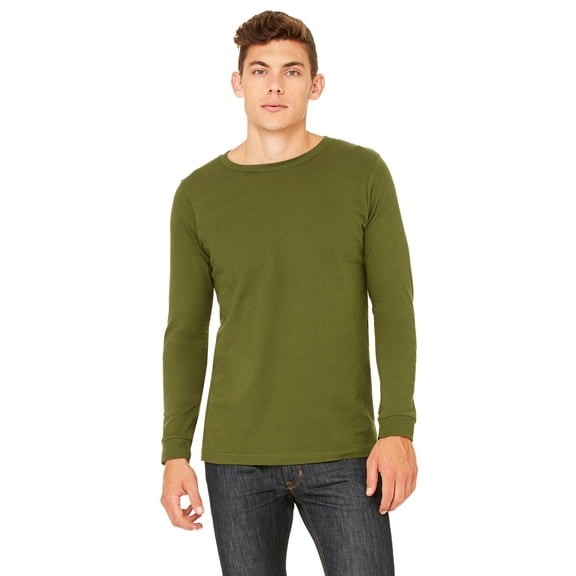 Men's Jersey Long-Sleeve T-Shirt , 3501 , OLIVE , Large