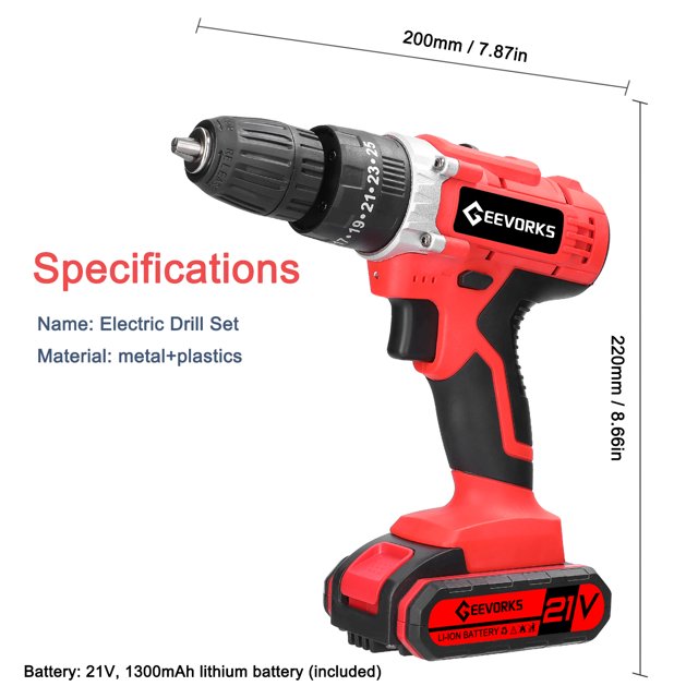 kit de Tournevis Électrique, Perceuse Portative au Lithium 21v Vitesse Brossée Vitesse Rotation Perceuse Moteur Brossé Moteur Portable au Lithium 21v Moteur de Forage au Lithium 21v 2 Vitesses Eryue 3in1 Perceuse Portative 25
