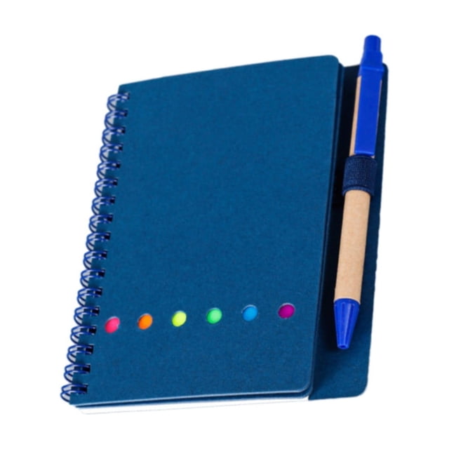 Spiral Notebook Steno Pads Lined Notepad with Pen in Holder, Sticky Notes, Page Marker Colored Index Tabs Flags Notebooks for Work & Aesthetic Composition Book Cute Note Books Journal, Blue