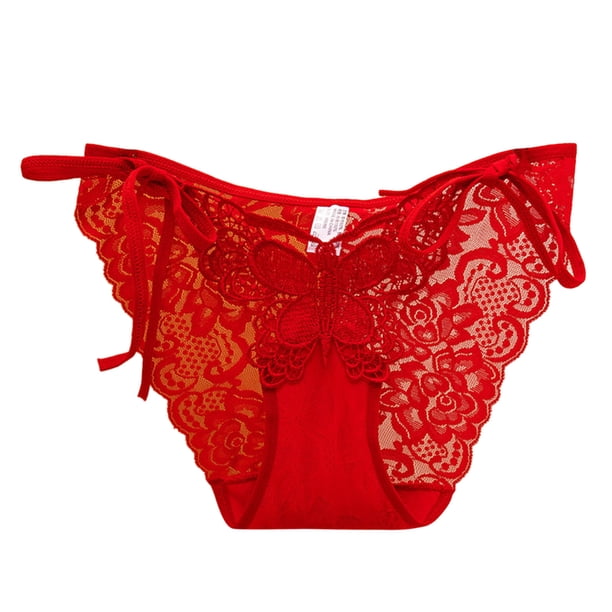 Gibobby Calzoncillos de encaje para mujer sexys Ropa interior para mujer, bragas de encaje , tiro bajo, , sin excavación, transpirable y bragas(Rosa caliente,XL)