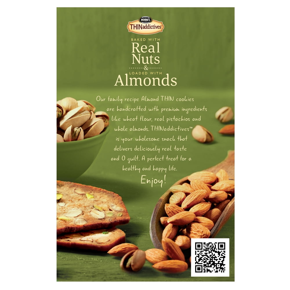 (3 pack) Nonni's THINaddictives Pistachio Almond Thin Cookies, 18 count, 4.4 oz