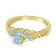 thumbnail image 3 of 14k Yellow Gold Oval Aquamarine And Diamond Ring, 3 of 6